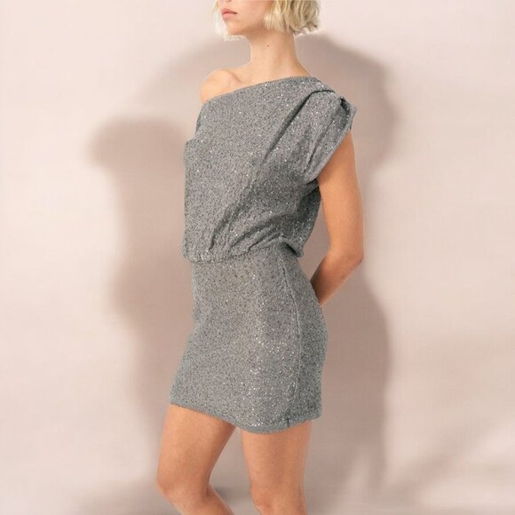 NWT Sovere Gleam Mini Dress Platinum - Picture 5 of 6